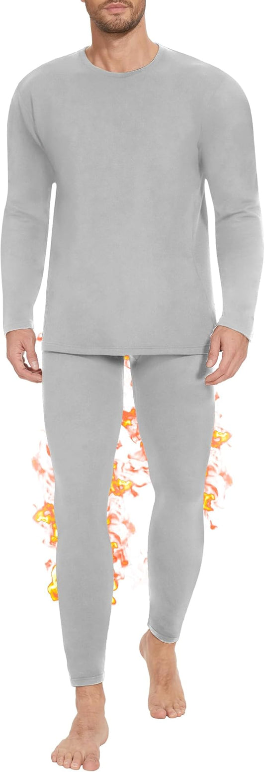 Thermal Underwear for Men Long Johns Set - Fleece Lined Base Layer for Cold Weather Winter Clothes