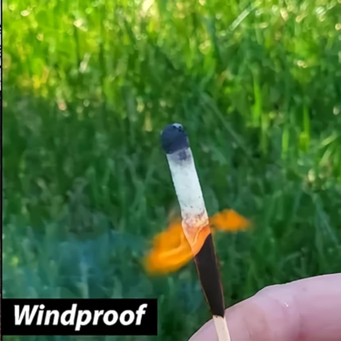 Survival Waterproof Matches Kit – 20/40/60 Fire Matches + Extra Striker in Metal Tin, Waxed Tinder Cords – Stormproof Windproof Fire Starter for Camping & Emergency (2 x Tins)