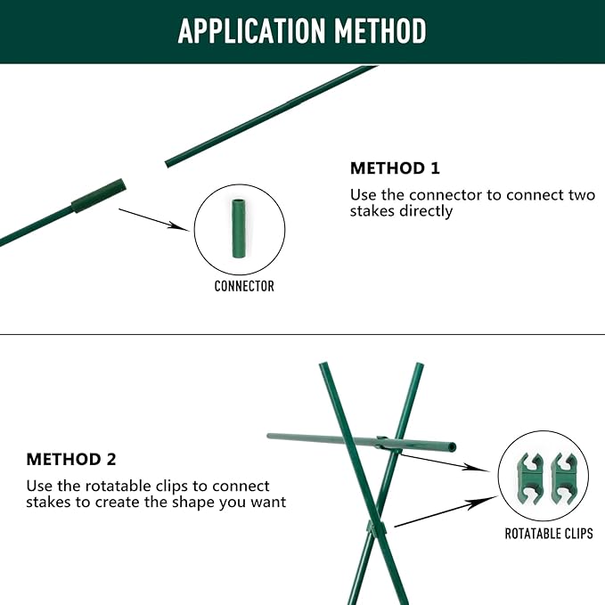 MAXPACE 93pcs Garden Stakes Kit: Includes 30 Sets of Fiberglass Plant Sticks Supports & Accessories for DIY 4ft, 5ft, 6ft, 7ft Stakes for Tomato, Vegetables, Indoor & Outdoor Gardening Supplies