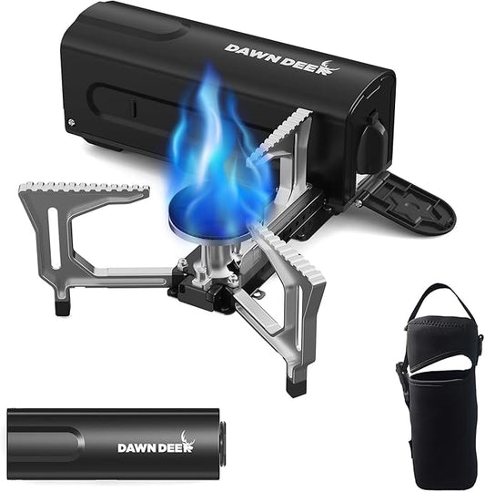 Portable Cassette Stove With Delicate Storage Bag, Foldable Camp Stove Compact Camping Stove, 2200W Folding Butane Gas Burner (Black)