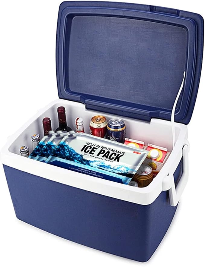 Reusable Ice Packs for Coolers Long Lasting Gel Freezer Packs for Cooler Bag Backpacks, Lunch Box, Cooler Bag, Keeps Food Cold Fresh (Set of 5)