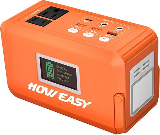 HOWEASY Portable Power Bank, 24000mAh Portable Laptop Charger Power Bank with 2 110V/120W AC Outlet/ 2 DC Ports/3 USB QC3.0/LED Light forOutdoor Camping Trip Hunting Emergency