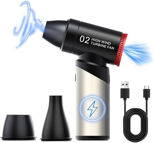 Powerful 110000RPM Electric Air Duster, Portable 3-Speed Cordless Blower with Blow & Exhaust Mode for Fast Car Drying, Deep Keyboard Cleaning, Air Conditioner, Camping Gear, Inflatables & BBQ