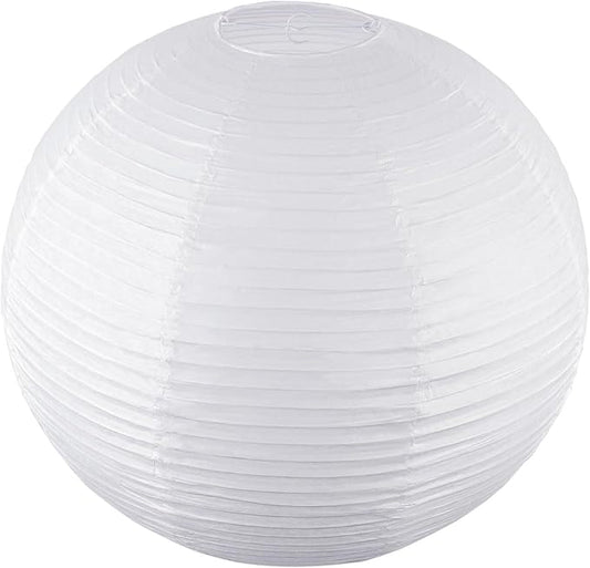 White Round Paper Lanterns-19.68" Large Hanging Paper Lantern Lamp, Chinese/Japanese Paper Lantern Pendant Light for Party Decoration, Wedding, Home Decor Ceiling Lampshade(1 Pack)