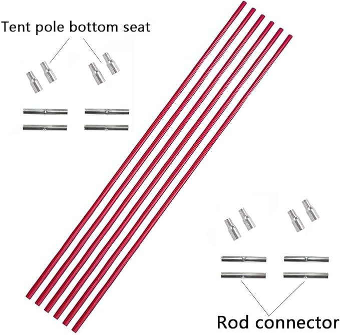 DIY Poles for Bike Tent, Tent Pole Replacement, Tent Bar Support Rod Awning Frame Kit for Hiking and Camping Tarp, Long Approximately 52ft, Diameter - 6.5mm, Plant Grow Tunnel,36 Packs