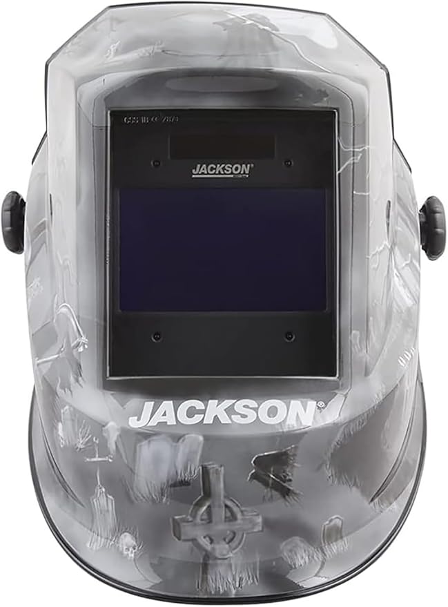 Jackson Safety Premium Graphic Welding Hood with Digital ADF - Ultra Lightweight Auto Darkening Welding Helmet - ANSI Z87.1 (Multiple Styles)