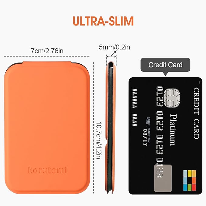 Hand Mirror,Ultrathin Ultralight, Portable, Folding, Handheld, Compact Travel Mirror for Camping,Home,Office,Small Mirror for Pocket and Purse,Good for Gift (Orange)