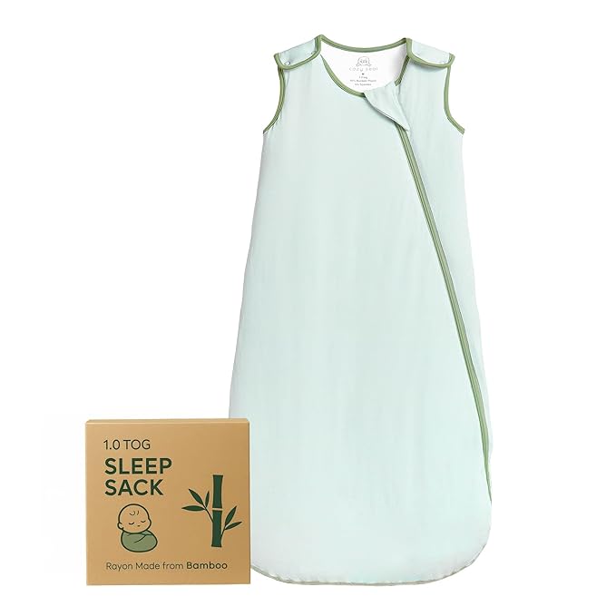 Rayon Made from Bamboo Sleep Sack 1.0 TOG 6-18 Months Unisex Baby Sleeping Bag with 2-Way Zipper Breathable Wearable Blanket Baby