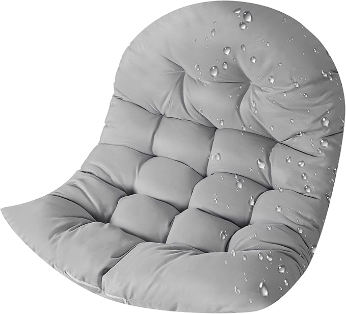 Thicken Egg Chair Cushion Replacement, Outdoor Hammock Swing Chair Cushions, Hanging Wicker Basket Seat Pad with High Elasticity PP Cotton, for Garden Patio Porch Furniture (Only Cushion)
