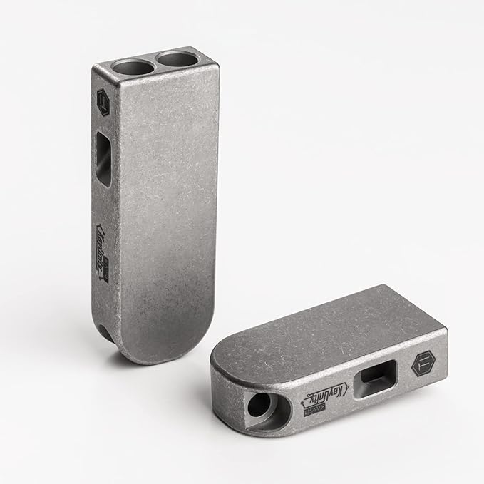 KeyUnity Titanium EDC Whistle Outdoor Emergency Whistle for Keychain, Comes with Necklace to Hang on Neck