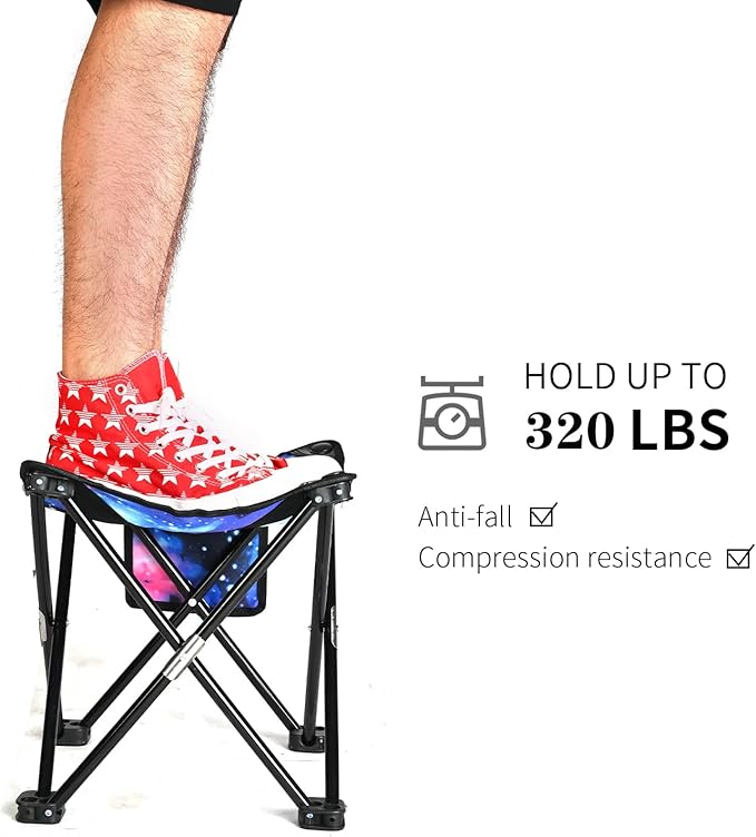 Roptat 2 Pack Camping Stool,Portable Folding Compact Lightweight Stool Seat for Camping Fishing Hiking Gardening Outdoor Walking Backpacking Travelling and Beach with Carry Bag