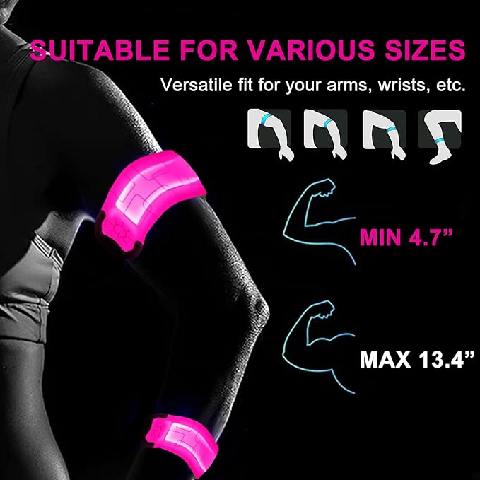 LED Armband for Running,USB Rechargeable Safety Light for Runners,High Visibility Light Up Band Reflective LED Bracelet for Night Walking Jogging Cycling Running Gear