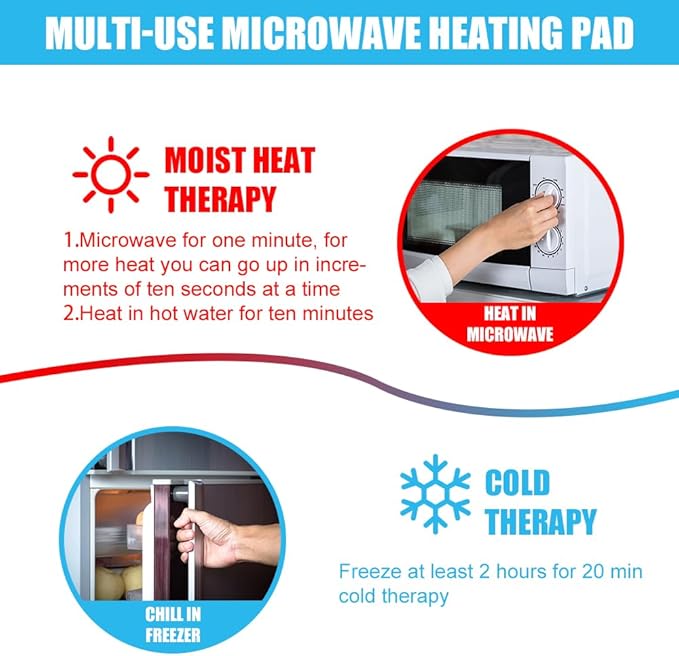 Soft Gel Ice Pack for Injuries Reusable, Flexible Hot Cold Pack for Neck Head Shoulder Knee Ankle Wrist Elbow, Medical Cold Pack for First Aid, Migraines (12'' X 4.7''- 2 Ice Packs)