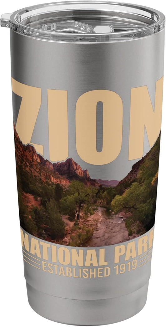Zion National Park - Retro Hiking & Camping Lover Stainless Steel Insulated Tumbler