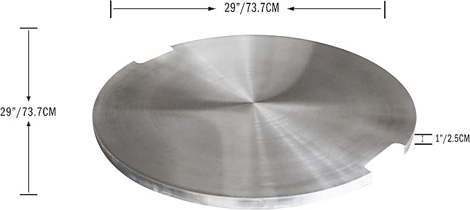 Elementi Lunar Bowl Fire Pit Bundle Outdoor Firepit Set Includes 42” Propane Concrete Firepit Bowl, Glass Windscreen, Stainless Steel Cover, Canvas Cover, Lava Rocks