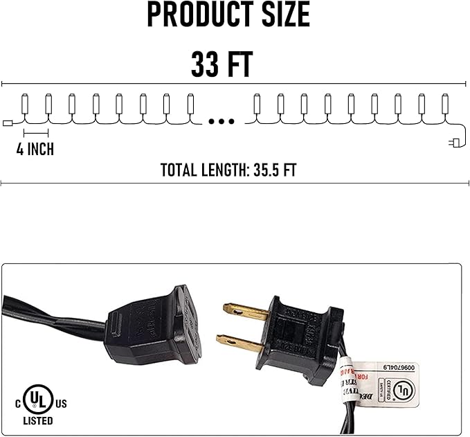 Dazzle Bright Purple & Orange Halloween 33FT 100 LED String Lights, Waterproof Connectable String Lights, Plug in Halloween Decorations for Party Garden Yard Indoor Outdoor