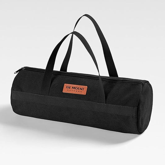 Tent Stakes Bag, Double Layer Tent Pole Pegs Storage Bag, Camping Accessories Large-Capacity Canvas Tool Bag with Zipper for Man Camping, Hiking (40cm Balck)