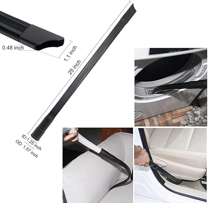 11 Pcs Universal Vacuum Attachments for Shop Vac Accessories - 2 1/2" to 1 1/4" Hose Adapter for Shop Vac, 1 7/8" to 1" Vacuum Hose Adapter, 1 1/4" Vacuum Floor Brush Flexible Crevice Tool