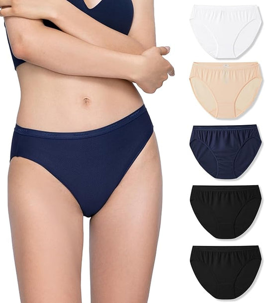 LAPASA Women's Quick Dry Travel Underwear Mesh Hiking Bikinis Activewear Stay Fresh Panties 5 Pack Terraversal L84