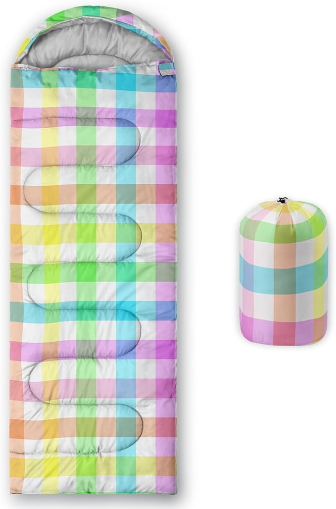 Sleeping Bags for Adults and Kids Backpacking Camping Sleeping Bags for Girls and Boys Lightweight Waterproof Cold/Warm Sleeping Bag for All Season