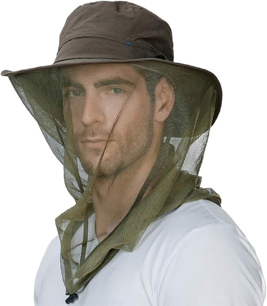 Comhats Net Nylon Mesh Veil Bucket Hats for Men Sun UV Protection Fishing/Gardening/Boating Outdoor