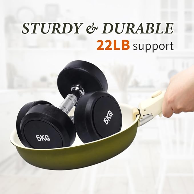 3-ply Stainless Steel Frying Pan,With Titanium Ceramic Coating,Detachable Handle,Dishwasher and Induction&Oven Safe,Compatible All Cooktops,10 inch