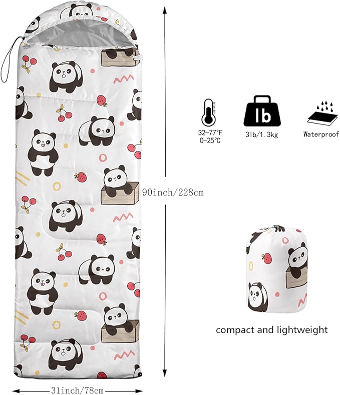 Galaxy Wolf Camping Sleeping Bags Warm & Cool Weather Waterproof Backpacking Blue Purple Starry Sky Sleeping Bag All Seasons Camping, for Adult Kids Boy Girls Camping Gear Equipment, Traveling