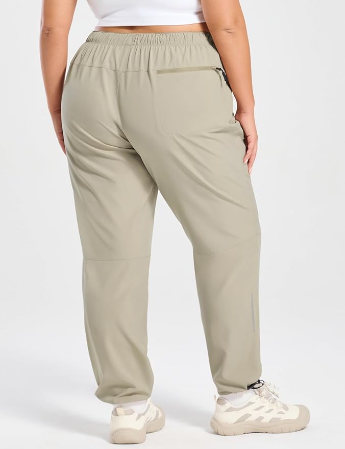 baleaf Plus Size Pants for Women Hiking Cargo Water Resistant UPF 50+ Cargo Joggers Zipper Pockets