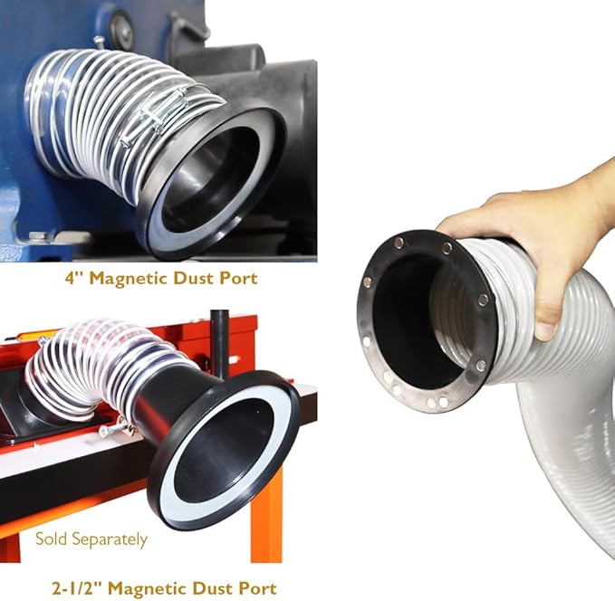 O'SKOOL 2-1/2" Dust Collection Steel Port, 2 Pack, for 4-inch Magnetic Dust Collection Coupler (Magnetic Port is not Included)