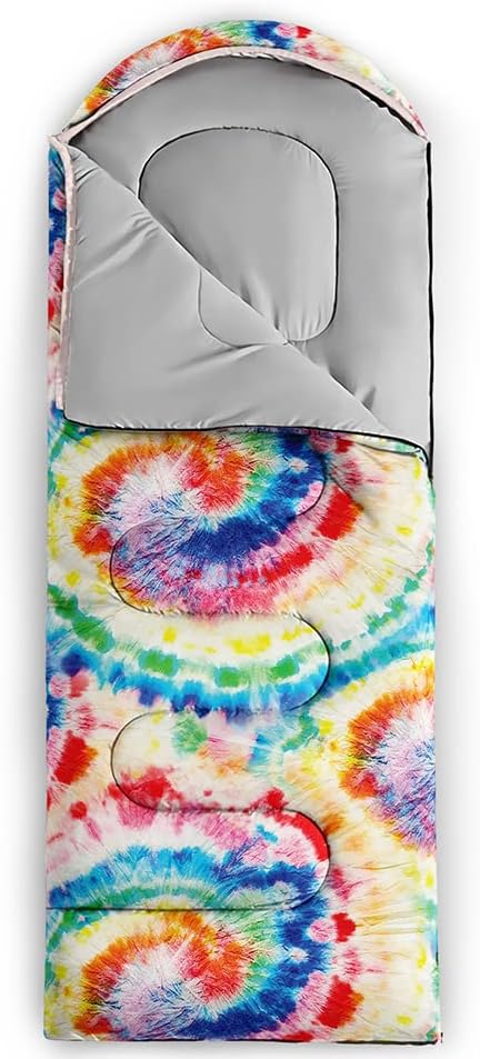 QOOMO Camping Sleeping Bags,3 Season Warm & Cool Weather,Lightweight,Waterproof Sleeping Bags for Adults & Kids,Traveling,and Outdoors,Camping Gear Equipment