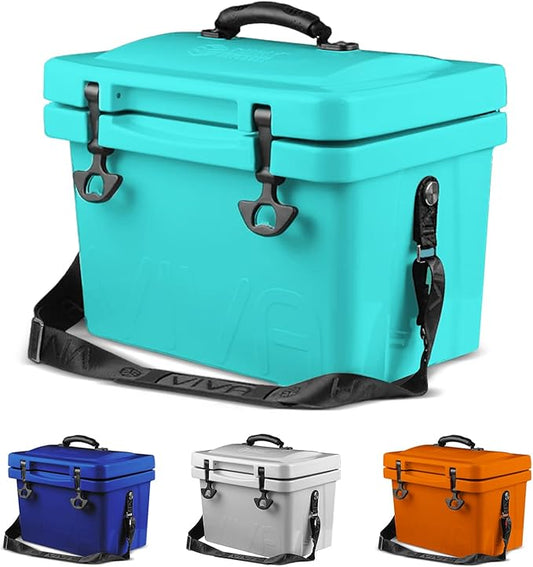 Viva 14QT On-The-Go Personal Portable Hard Cooler Ice Chest | Everyday, Beach, Sports, Gatherings, Groceries/Market