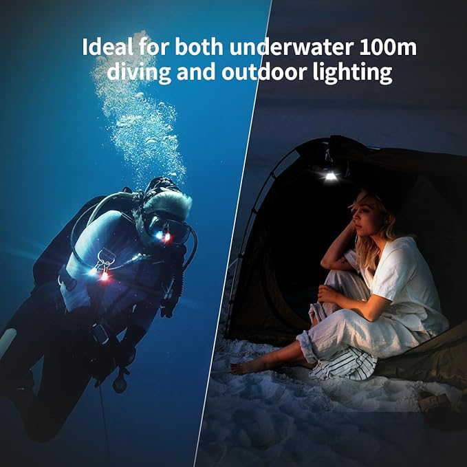 XTAR SD1 Scuba Dive Strobe Beacon,4-Color-in-1 (White,Red,Blue,Green) 8 Modes Diving Signal Light Night Dive Flashing Marker Light,for 100M Underwater Diving (SD1 Set)