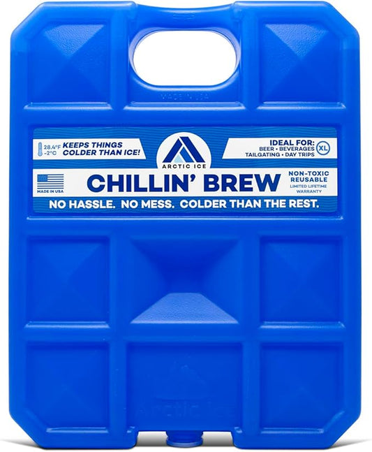 Arctic Ice Chillin' Brew Series Long Lasting Reusable Ice Pack - Freezes at 28° Fahrenheit - Designed to Keep Beverages Colder Than Ice