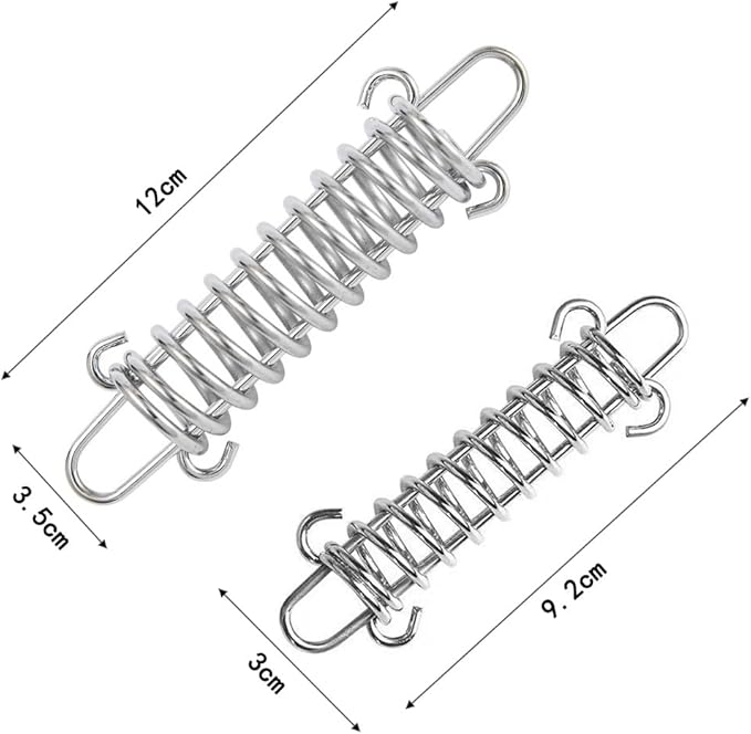 10PCS Tent Spring Buckle, 304 Stainless Steel Porch Swing Springs Heavy Duty, Windproof Tarp Springs, Rope Spring for Awning, Dog Chain Tension Springs, Sun Sail Shades Springs Tension