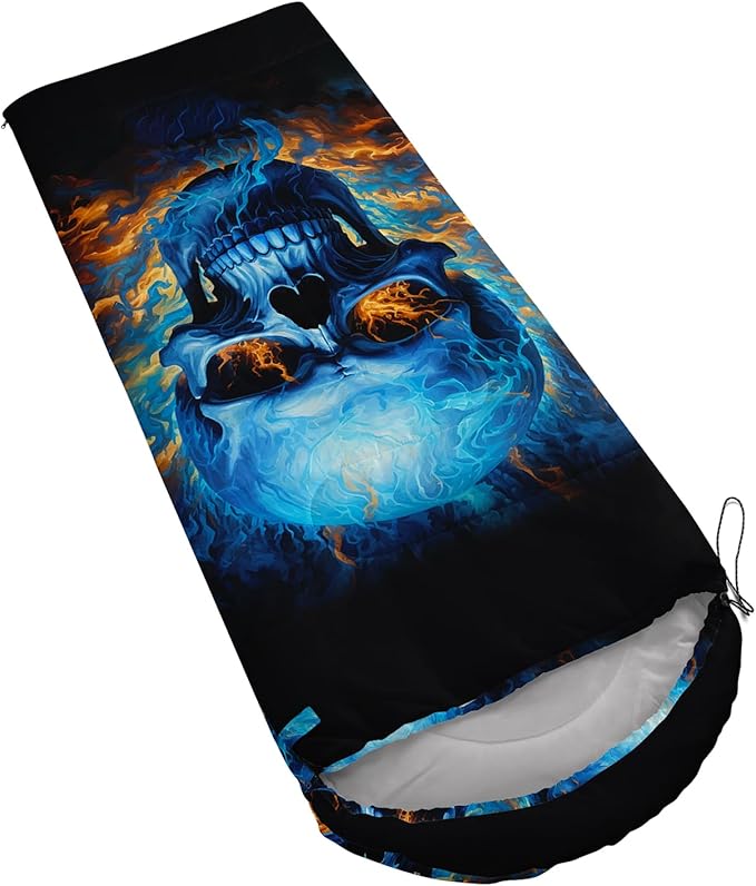 AILONEN Blue Glowing Basketball Sleeping Bag for Kids Boys,Warm and Cool Weather,Lightweight,Waterproof Backpacking,City Theme Ball Sports Sleeping Bag for Camping