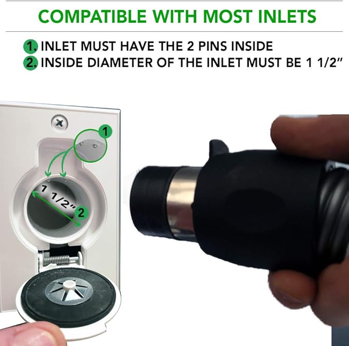 OVO Central Vacuum Carpet Deluxe Accessory Kit, 50ft Dual Voltage Hose with Pigtail, On-Off Switch at The Handle, 6 Adjustable Heights Electric Carpet Beater, 12’’ Floor Brush and Accessories, Black