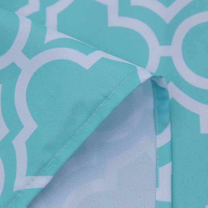 Poise3EHome 60X84 Outdoor/Indoor Waterproof Spillproof Rectangle Tablecloth with Umbrella Hole for Camping, Picnic, Afternoon Tea, BBQ, Aqua Blue