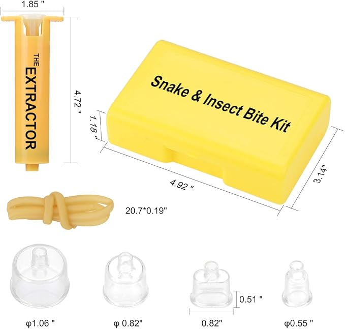 Snake Bite Kit, Bee Sting Kit, Emergency First Aid Supplies, Venom Extractor Suction Pump, Bite and Sting First Aid for Hiking, Backpacking and Camping