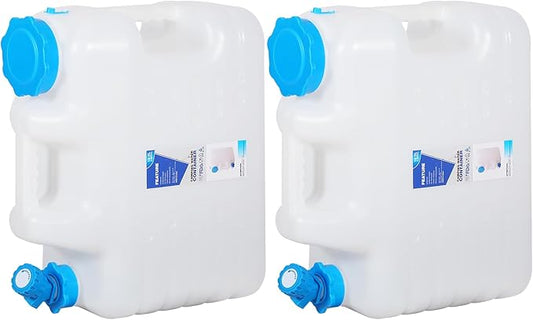 RedSwing 2 Pack 4.9 Gallon/18.5L Portable Water Container with Spigot, Water Storage Carrier for Camping Outdoor Hiking Backpacking, BPA Free