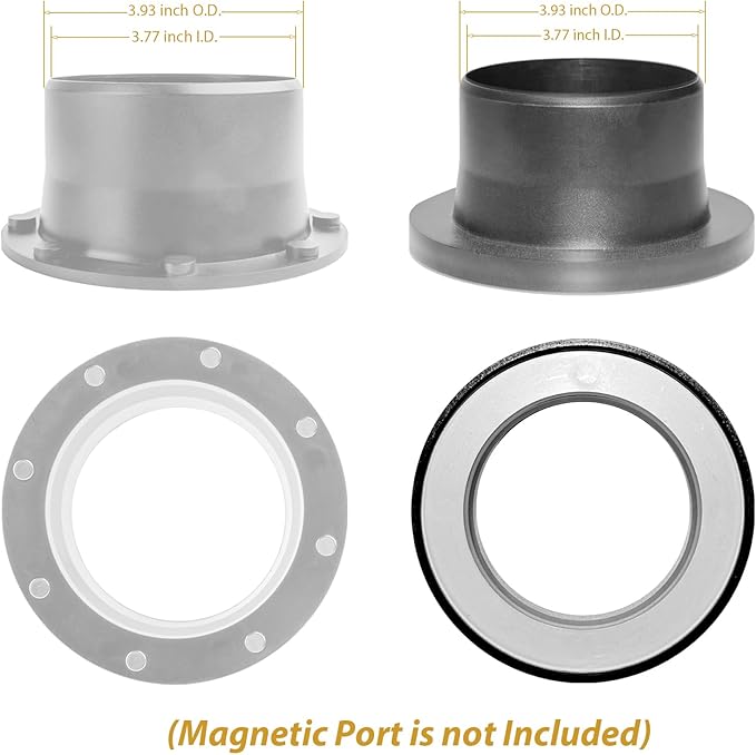 O'SKOOL 4" Dust Collection Steel Port, 2 Pack, for 4-inch Magnetic Dust Collection Coupler (Magnetic Port is not Included)