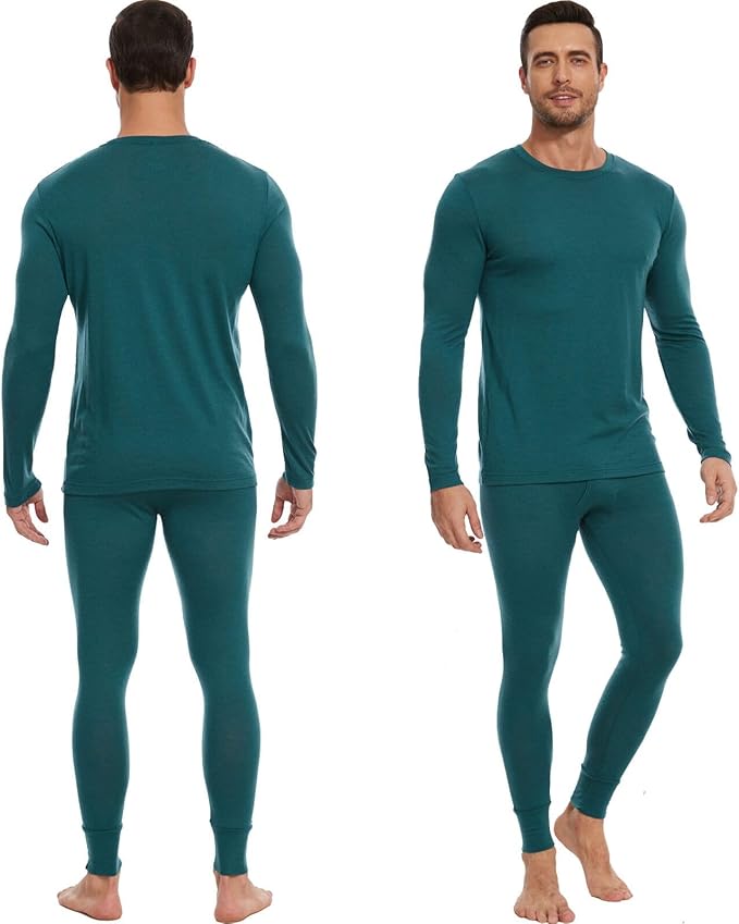 MERINNOVATION Merino Wool Base Layer Set for Men 100% Merino Wool Thermal Underwear Long Sleeve