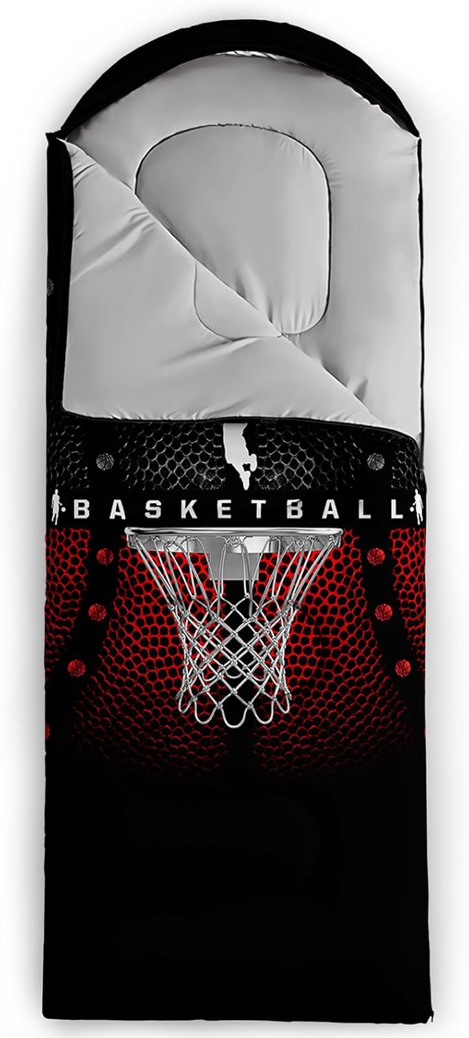 Axolotl Gamepad Sleeping Bag,3 Season Warm and Cool Weather Game Console Sleeping Bag for Boys Teens,Waterproof Lightweight Geometry Hexagonal Sleeping Bag for Traveling,Outdoors Camping,Blue,Black