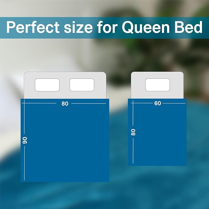 Waterproof Queen Size Blankets for Bed Absorbent 60''x80'', Water Proof and Stain Resistant Coach Cover, Water Resistant Throw Blankets, Soft Leakproof Sherpa Mattress or Furniture Protector (Blue)