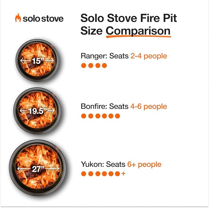 Solo Stove Bonfire with Stand | 19.5" Smokeless Fire Pit, Removable Ash Pan | Portable Stainless Steel Wood Burning Outdoor Fireplace, Ideal for 4–6 People, 21.75 lbs, Bronze