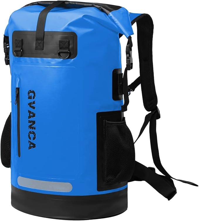 Waterproof Dry Bag Backpack for Kayaking, Roll Top Kayak Dry Backpack, Floating Outdoor Dry Sack Boating Sailing Canoeing Rafting Fishing Camping 85L Blue