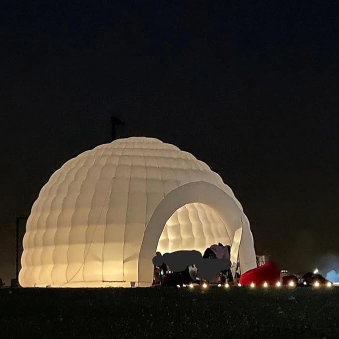 Portable LED Inflatable Igloo Dome Tent Inflatable Marquee Canopy Shelter with Air Blowerfor Exhibition Camping Party Events