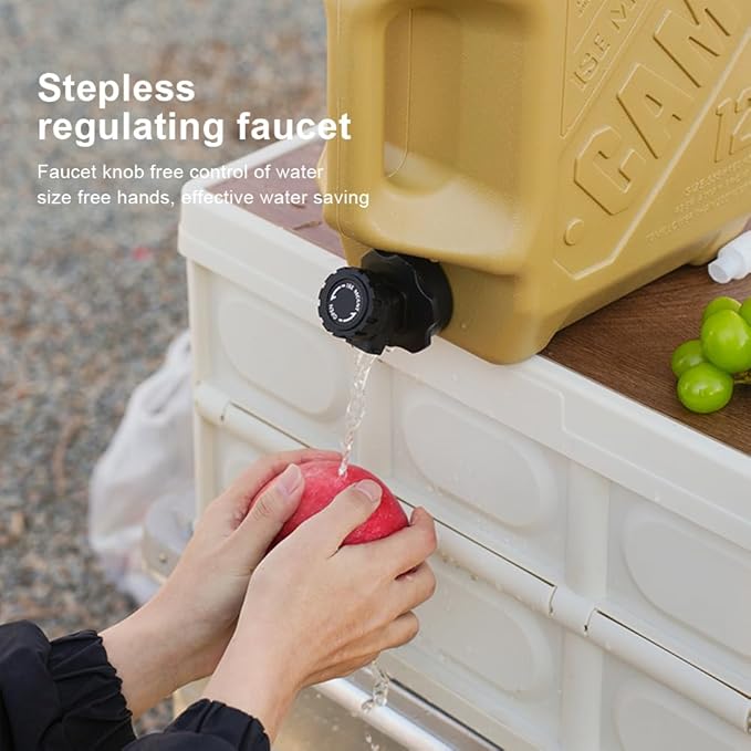 3.2 Gallon Water Jug with Spigot, Portable Water Tank BPA Free, Leak-Proof Water Containers for Camping Water Storage Containers for Emergency Outdoor Hiking Picnic, Green/Black/Yellow