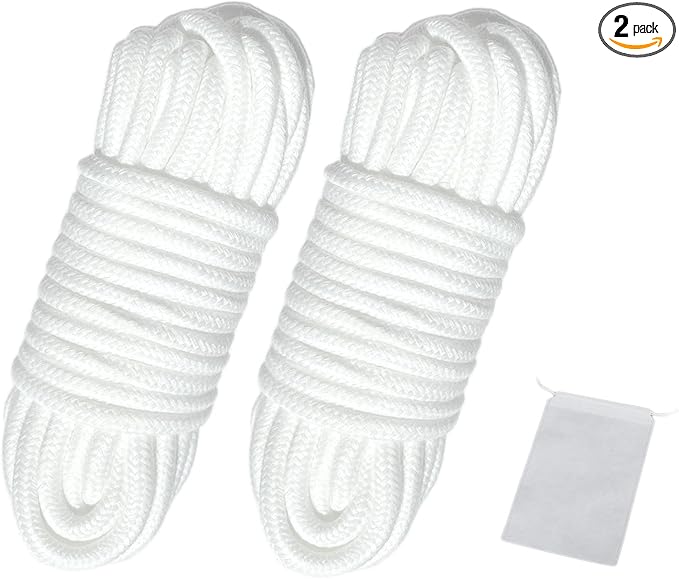 Soft Cotton Rope - 32ft/10m, 8mm Thick, Soft Tying Rope (White)