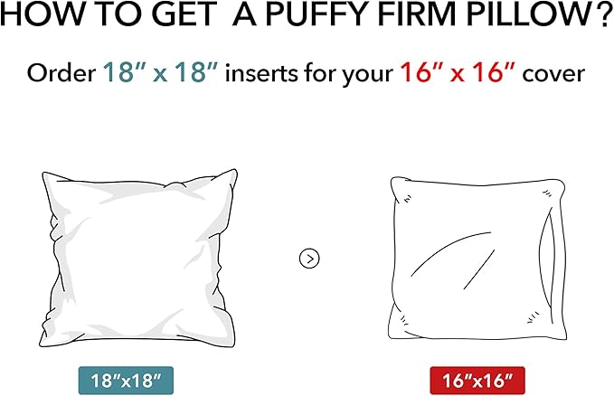 Oubonun 18 x 18 Outdoor Pillow Inserts (Pack of 2) - Square Waterproof Throw Pillow - Decorative Throw Pillows Insert for Couch Sofa Bed Patio Furniture - White Pillow