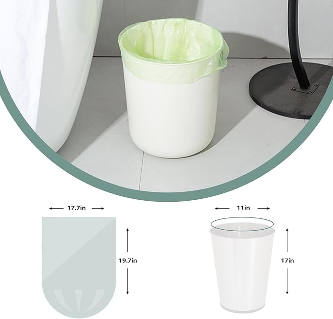3 Gallon Small Trash Bags 100 Count Biodegradable Mini Garbage Bags Leakproof & Tear Resistant Trash Can Bin Liners Fit Bathroom, Office, Car, Diaper Pail Unscented Green